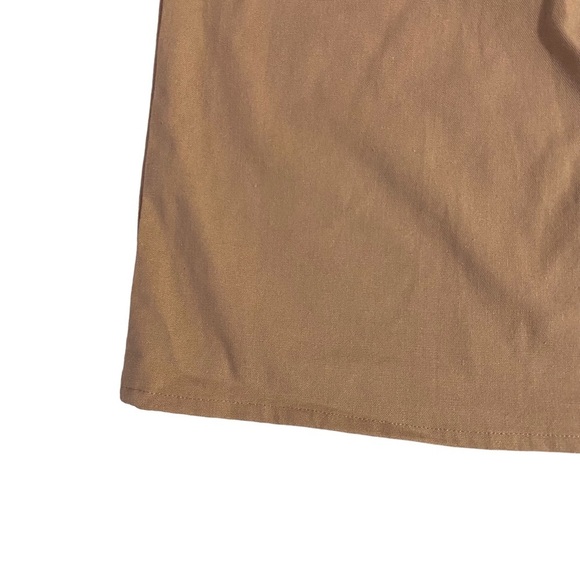 Sabo Tan Brown Pencil Skirt Cotton Linen Blend Business Casual Neutral Large L - Picture 8 of 15